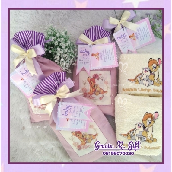 Cari baby hampers eksklusif, hampers manyue elegan, dan goodie bag ulang tahun anak lucu? Gracia Gift siap bantu! Isi bisa custom sesuai usia & tema, cocok untuk hadiah kelahiran, aqiqah, maupun ulang tahun si kecil.